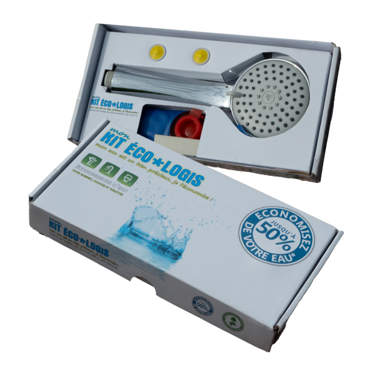 Intérieur et extérieur du kit hydroéconome "douchette" de APP